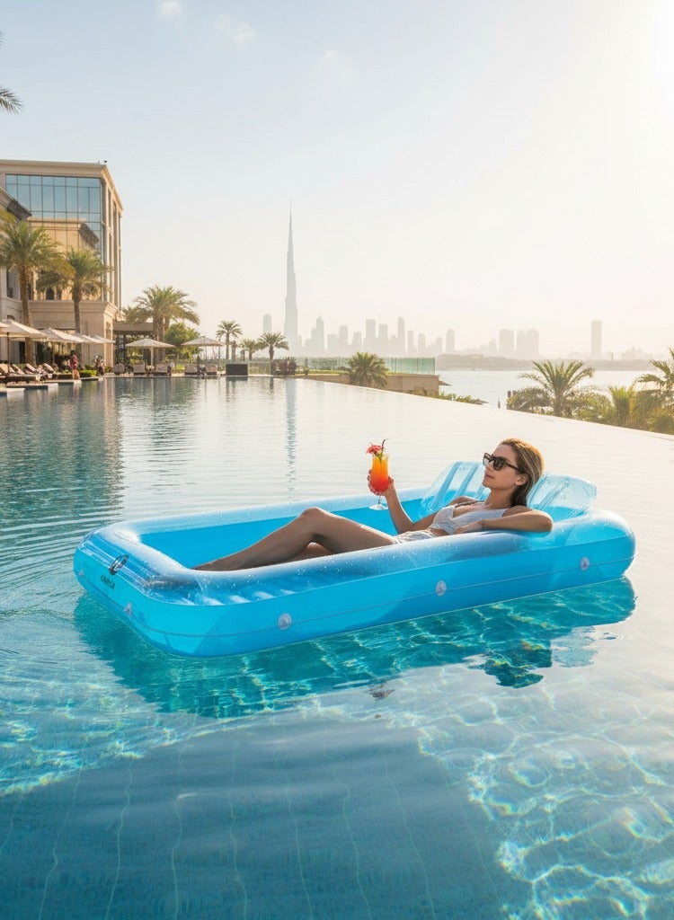Adventure Lab Inflatable Pool Lounge Float with Pillow – Comfortable Inflatable Pool Float and Inflatable Pool Bed for Adults, Portable Pool Float Bed Adult and Floaty for Pool & Beach - Image 3