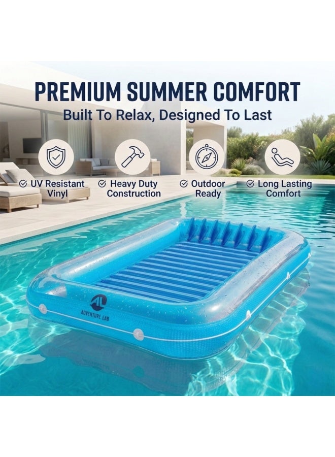 Adventure Lab Inflatable Tanning Pool Lounge Float with Removable Pillow – Large 200 x 135 cm Suntan Pool Float for Adults, Personal Cooling Pool Raft, Heavy-Duty UV Resistant Vinyl Lounger for Pool, Beach & Summer Relaxation - Image 3