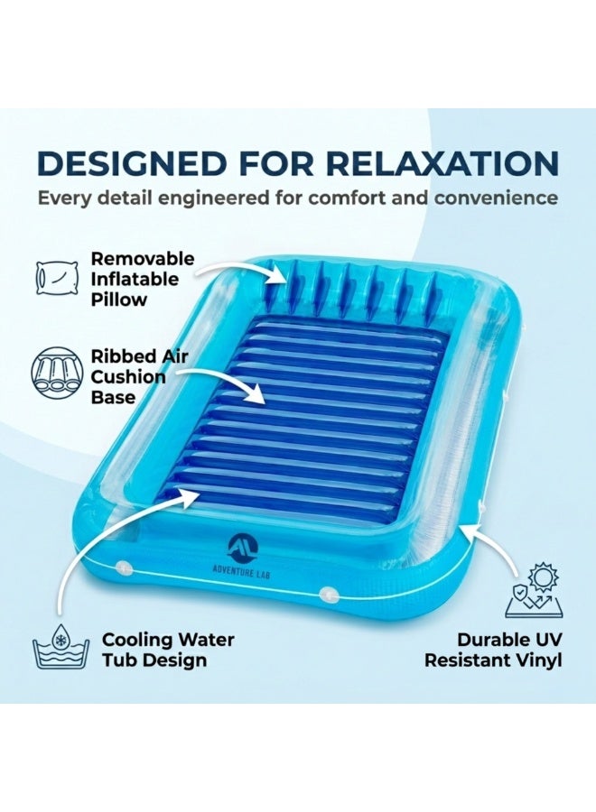 Adventure Lab Inflatable Tanning Pool Lounge Float with Removable Pillow – Large 200 x 135 cm Suntan Pool Float for Adults, Personal Cooling Pool Raft, Heavy-Duty UV Resistant Vinyl Lounger for Pool, Beach & Summer Relaxation - Image 5