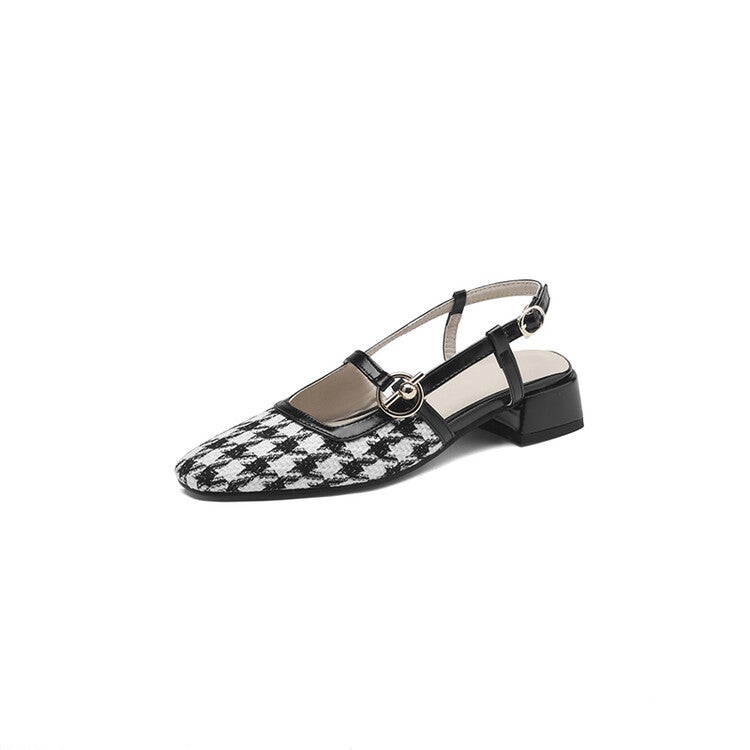 Fresh Square Toe Closed Toe Back Empty Sandals Plus Size Women'S Shoes 1817-9 - Image 3