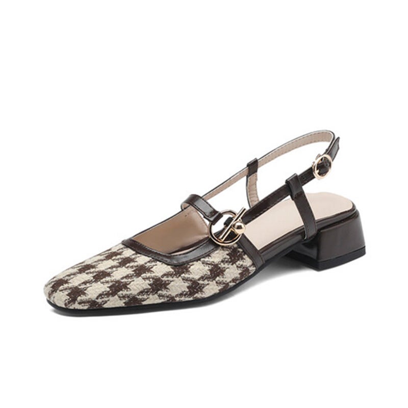 Fresh Square Toe Closed Toe Back Empty Sandals Plus Size Women'S Shoes 1817-9 - Image 2