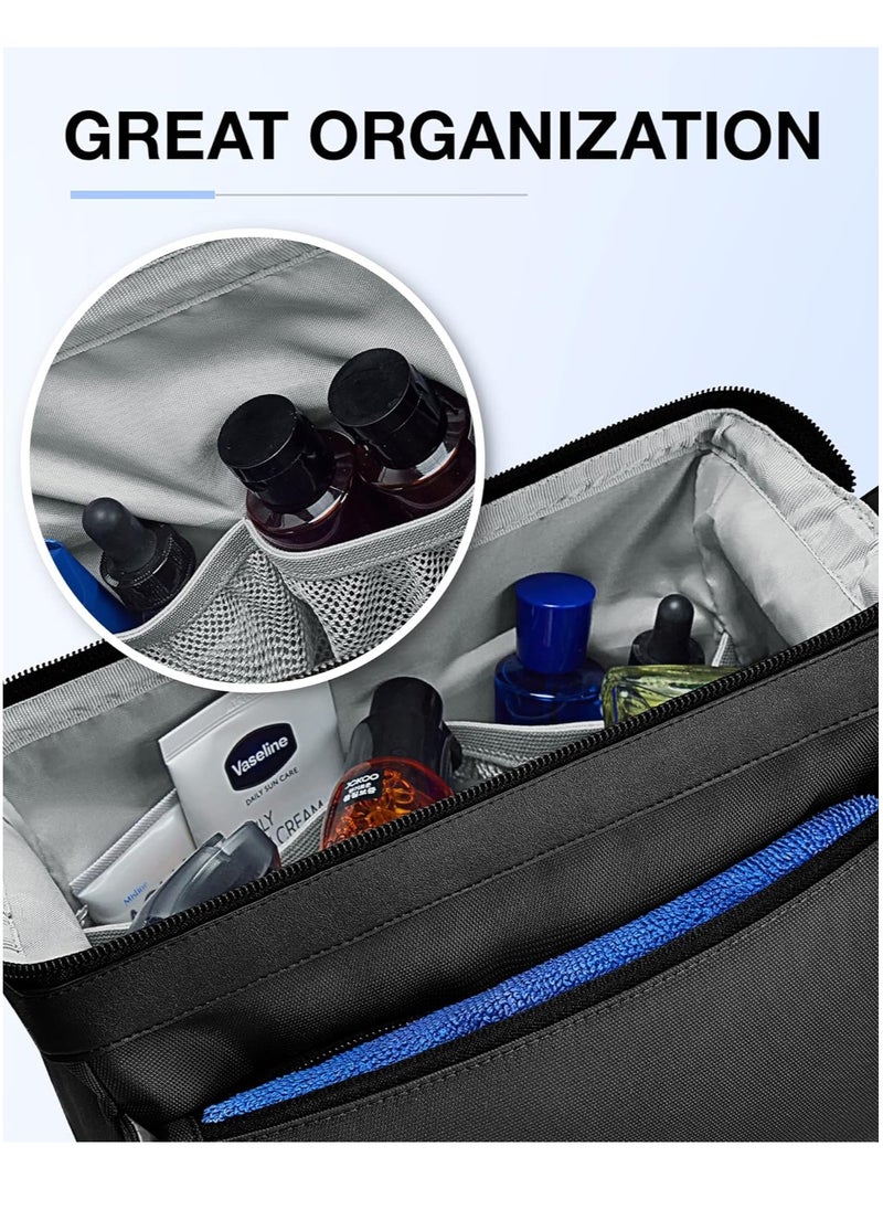 BAGSMART BAGSMART Toiletry Bag for Men, Wide Opening Travel Toiletry Bag for Men, Dopp Kit Water Resistant Shaving Hygiene Bag for Bathroom Shower, Travel Size Toiletries, Travel Essentials, Black  - Image 2