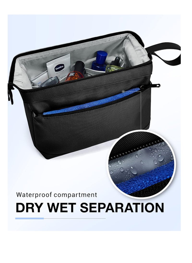 BAGSMART BAGSMART Toiletry Bag for Men, Wide Opening Travel Toiletry Bag for Men, Dopp Kit Water Resistant Shaving Hygiene Bag for Bathroom Shower, Travel Size Toiletries, Travel Essentials, Black  - Image 3
