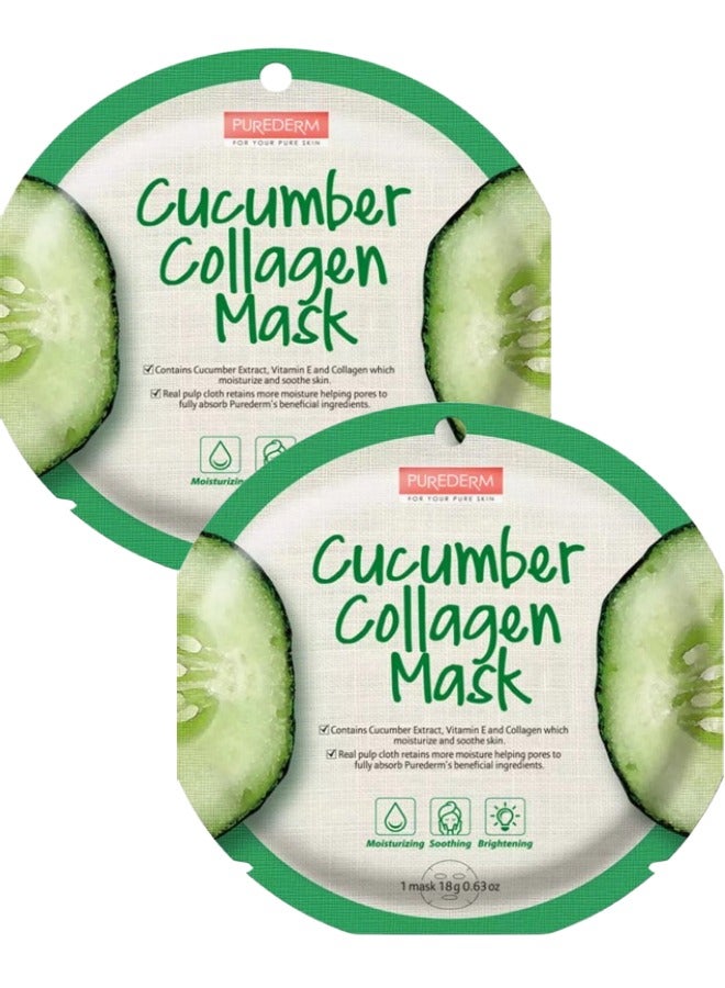 Purederm Cucumber Collagen Mask 18gm Pack of 2 - Image 1