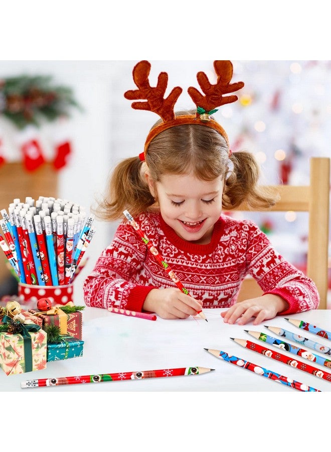 HOWAF 48 Pieces Christmas Pencils For Kids, Christmas Wood Pencils With Eraser Tops, Christmas Pencils Santa Snowman Snowflake For Christmas Party Favor Gift Bag Fillers, 12 Styles - Image 4
