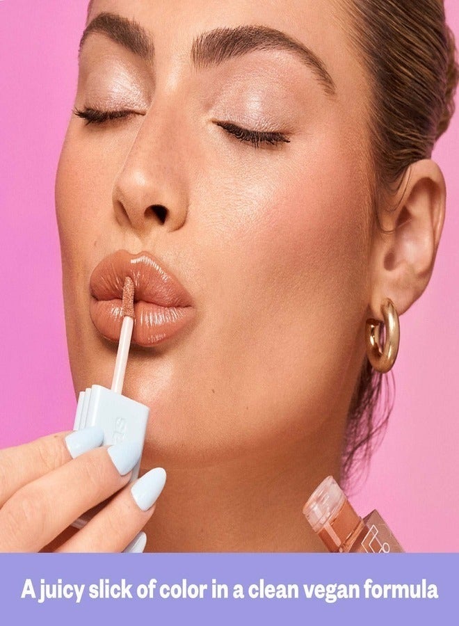 KOSAS Wet Lip Oil Plumping Peptide Lip Treatment Gloss,Bare - Creamy Nectar 4.6ml - Hydrating, Nourishing, and Glossy Finish - Image 4