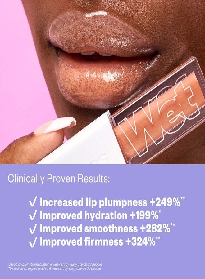 KOSAS Wet Lip Oil Plumping Peptide Lip Treatment Gloss,Bare - Creamy Nectar 4.6ml - Hydrating, Nourishing, and Glossy Finish - Image 5