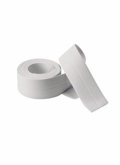 KASTWAVE Waterproof & Adhesive Caulk Strip Flexible Self Adhesive Tape for Kitchen Bathroom Bathtub Toilet Wall Floor Self Adhesive Caulk Strip Tile Sealer Moisture Mold Protector White 1PCS  - Image 2
