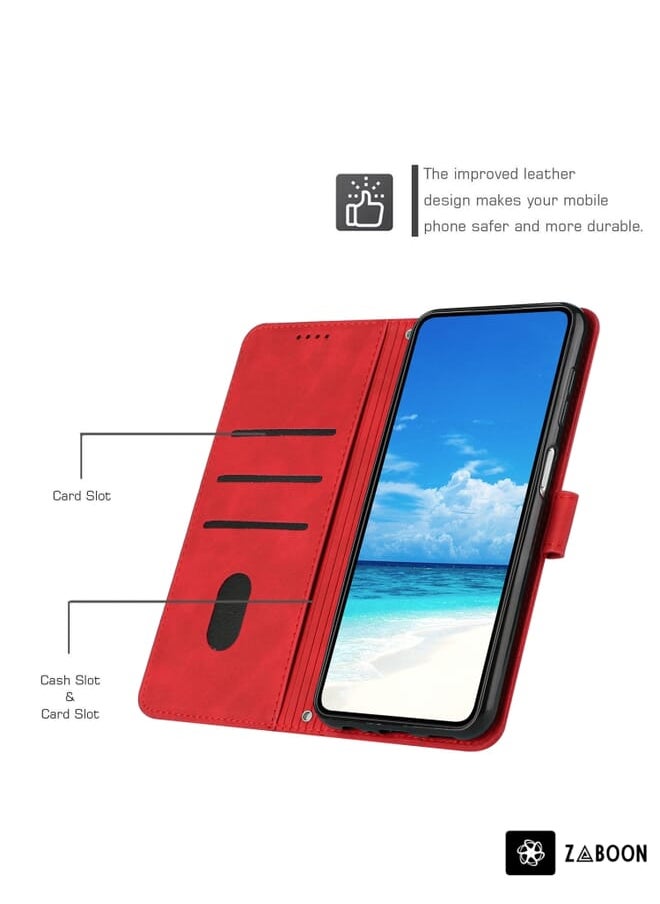 Green Tiger - For Google Pixel 7 Pro Skin Feel Heart Pattern Leather Phone Case With Lanyard(Red) - Image 1