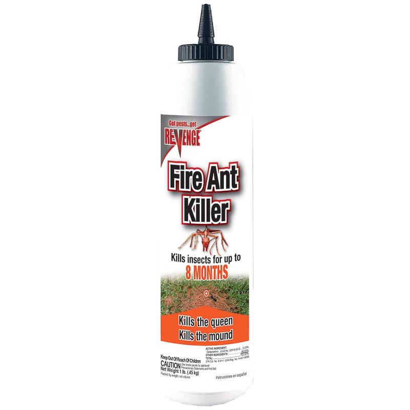Bonide 4501 Dust, Revenge Fire Killer, 1 lb Ready-to-Use Insecticide for Outdoors, Perimeter Treatment for Ants, Bees, Roaches, Beetles - Image 1