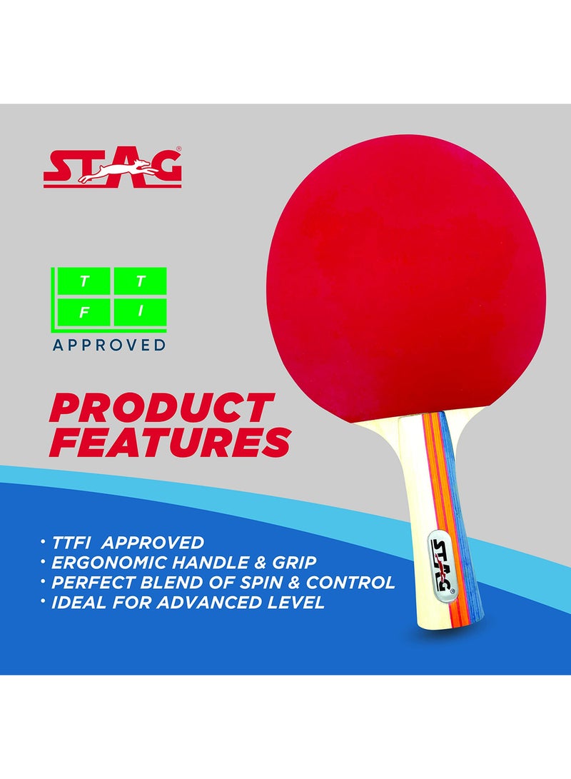 Tour-Set WH Tournament Table Tennis Playset(Multicolour) Wood | 2 Racquets & 3 Balls