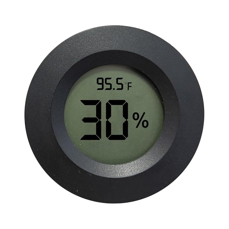 SunGrow Reptile Thermometer with Hygrometer with Digital Display, Accurate Temperature, Humidity Gauge for Snake and Lizard Tanks, Round Clear LCD, Black, 1.8”x1.8”x0.6” - Image 2