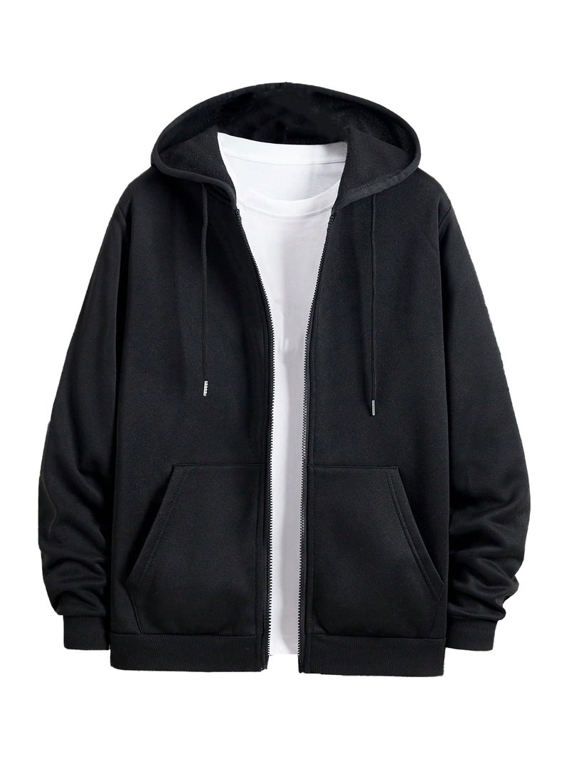 TOPLOT Men's Jacket | Stylish Outerwear Design | Comfortable Fit Wear | Functional Layering Style | Trendy Look Structure |Solid Jacket | Perfect for Casual & Outdoor Wear (5214_M_Black) - Image 4