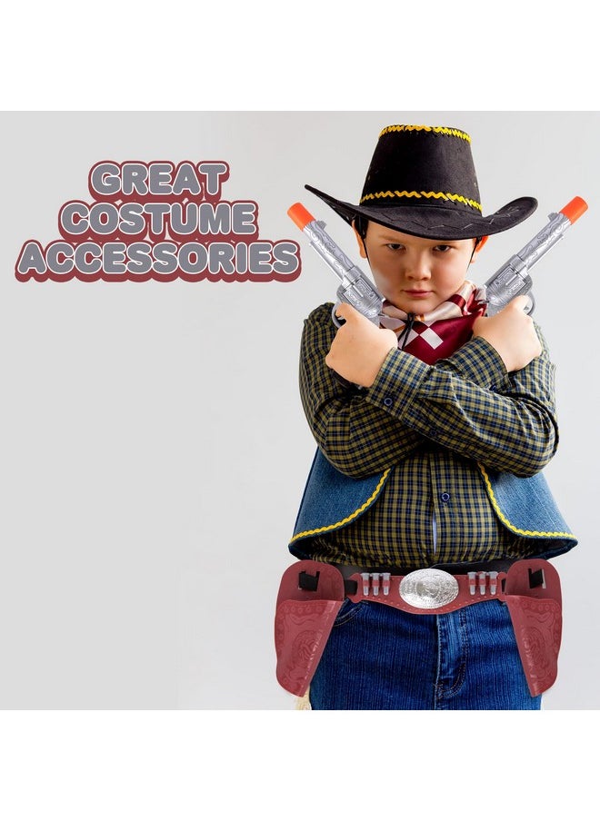 ArtCreativity - Cowboy Gun Belt And Holster - Cowboy Holster Set Includes 2 Toy Guns With Sound, Toy Gun Holster, Brown Western Belt, And 6 Fake Bullets - Cowboy Costume Accessories For Boys Halloween Costume - Image 1