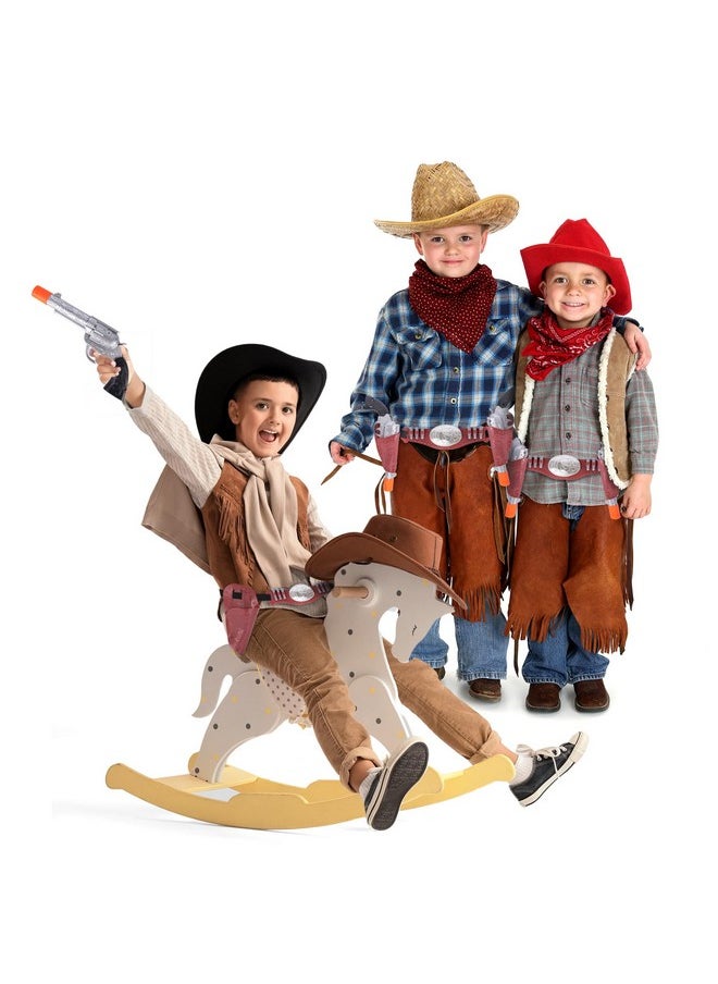 ArtCreativity - Cowboy Gun Belt And Holster - Cowboy Holster Set Includes 2 Toy Guns With Sound, Toy Gun Holster, Brown Western Belt, And 6 Fake Bullets - Cowboy Costume Accessories For Boys Halloween Costume - Image 1