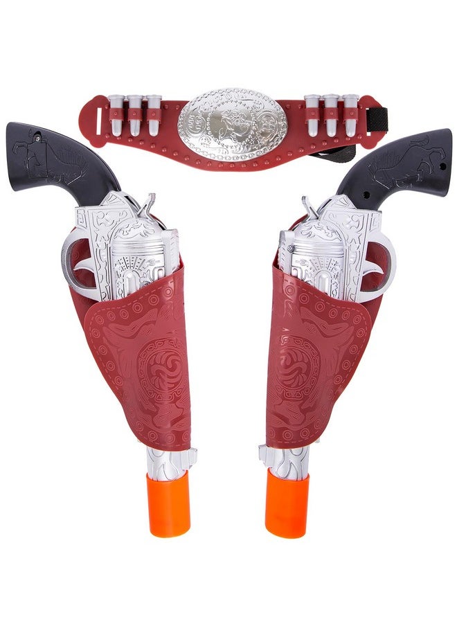 ArtCreativity - Cowboy Gun Belt And Holster - Cowboy Holster Set Includes 2 Toy Guns With Sound, Toy Gun Holster, Brown Western Belt, And 6 Fake Bullets - Cowboy Costume Accessories For Boys Halloween Costume - Image 1