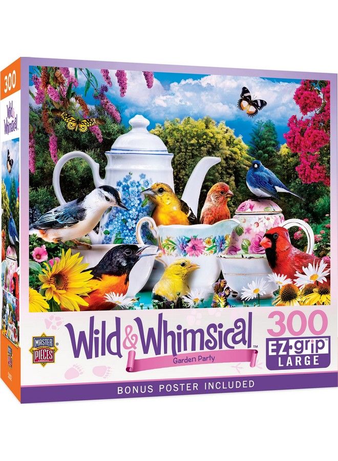 MasterPieces Wild & Whimsical Puzzles Collection Garden Party 300 Piece Ez Grip Jigsaw Puzzle  - Image 1