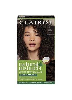 CLAIROL Clairol Natural Instincts Demi-Permanent Hair Dye, 4 Dark Brown Hair Color, Pack of 1  - Image 1