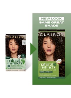 CLAIROL Clairol Natural Instincts Demi-Permanent Hair Dye, 4 Dark Brown Hair Color, Pack of 1  - Image 2
