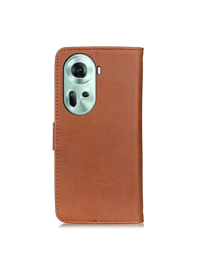 اس-توب جراب هاتف OPPO Reno11 5G Global KHAZNEH جراب هاتف جلدي قابل للطي من جلد البقر - Image 4