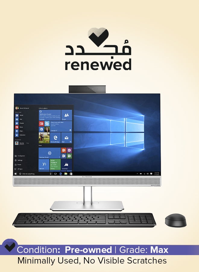 HP Renewed - All-in-One Desktop PC EliteOne 800 G3 AIO With 24-Inch Full HD Display,Intel Core i5 Processor/7th Gen/8GB RAM/256GB SSD With Flip Camera English Silver - Image 1