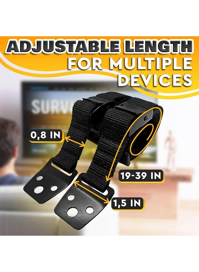 LEGLO TV Safety Straps for Furniture Anchoring - Anti-Tip TV Straps Safety for Flat Screen, Easy to Setup and Hold-Up to 330 lbs, Adjustable 19-39" Length Flexible Nylon, Wear and Tear-Resistant - Image 2