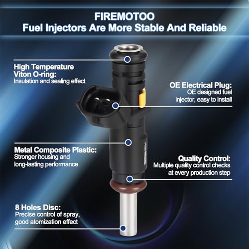 FIREMOTOO Fuel Injectors Pack of 4 6 Holes Compatible with Mini Cooper Base 16L 20072015 Clubman 20082014 Roadster 20122015 Countryman 20112016 Paceman 20132016 for 16L Motor Without Turbo - Image 3