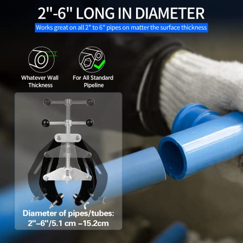ajee Pipe Clamp, 2 to 6 in, Steel Pipe Alignment Tool with Lightweight Design, High Strength Ultra Clamp with Quick Acting Screws, Black - Image 3
