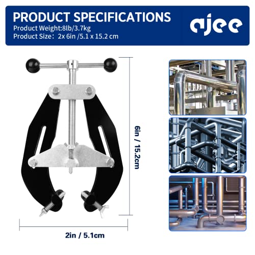 ajee Pipe Clamp, 2 to 6 in, Steel Pipe Alignment Tool with Lightweight Design, High Strength Ultra Clamp with Quick Acting Screws, Black - Image 5
