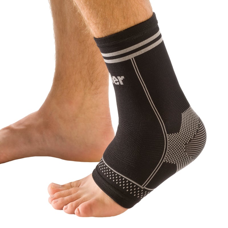 MUELLER Sports Medicine 4-Way Stretch Ankle Support Sleeve, Ankle Pain Relief Support for Men and Women, Ideal for Sprains, Strains, Arthritis, Black, Small/Medium - Image 1