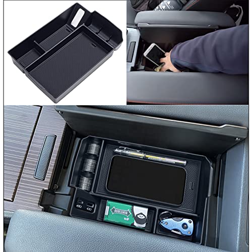 TOPINSTALL Center Console Organizer Compatible with 20212026 Toyota Sienna Accessories Armrest Box Secondary Storage Tray Coin Container ABS PlasticBlack - Image 1