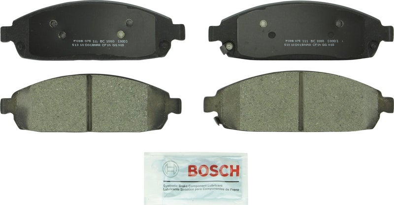 BOSCH BC1080 QuietCast Premium Ceramic Disc Brake Pad Set - Compatible with Select Jeep Commander, Grand Cherokee; FRONT - Image 1