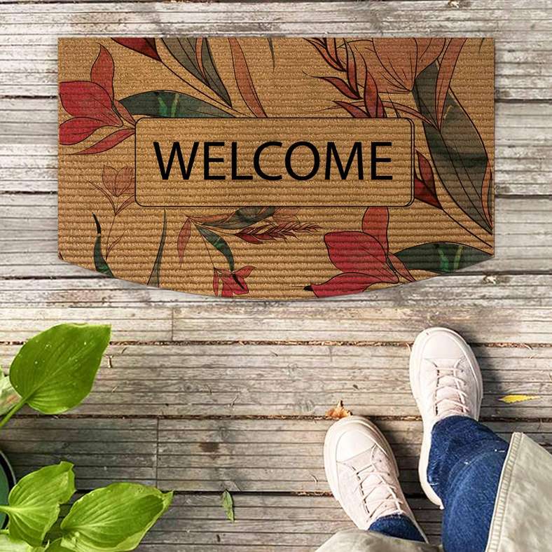 Pan Home Voney Printed Door Mat 45x75cm - Natural