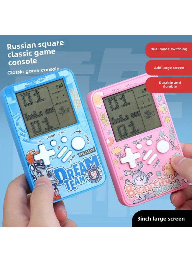 Large Screen Electronic Handheld Tetris Game Machine Children's Handheld Snake Educational Toys Gifts Wholesale-Color:Hc-10122 Powder  - Image 1