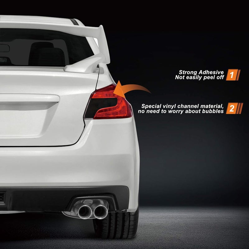 NDRUSH Blackout Taillight Vinyl Tint Film, Precut Overlays,Tail Light Wrap Cover Compatible with 2015-2020 Subaru WRX/STI - Image 3