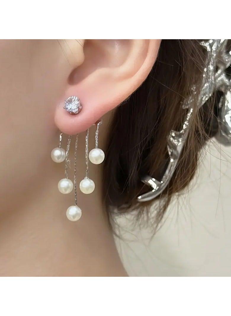 Goolsky أقراط لؤلؤة أنيقة بتصميم عتيق فريد وعصري. - Image 4