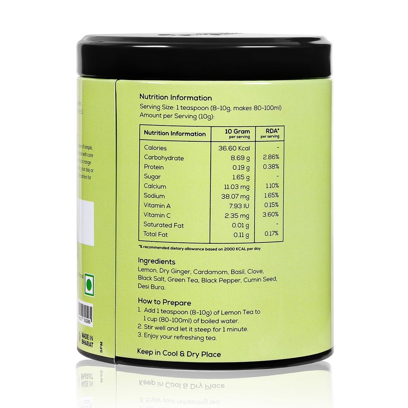 Amrita Naturals Lemon Herbal Tea || Gives Skin a Natural Glow || Improves Metabolism & Reduces Waist|| Boosts Digestive Function || 250 Gram || - Image 3