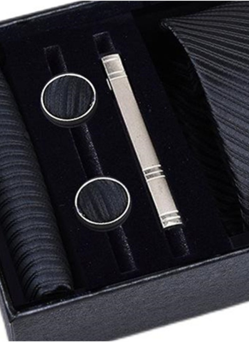 Generic 5 Pcs Men's Tie Square Scarf Cufflinks Tie Clip Business Men's Trendy Suit  - Image 2