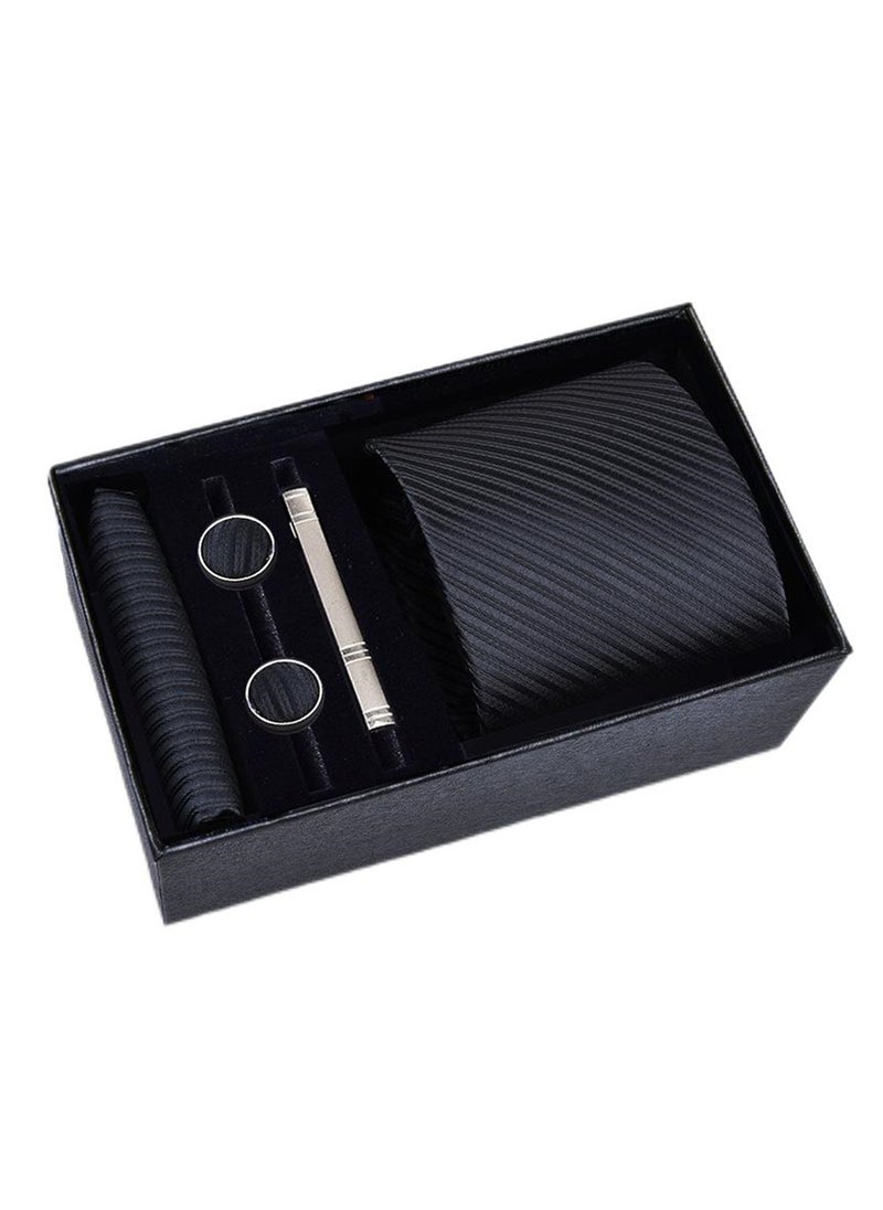 Generic 5 Pcs Men's Tie Square Scarf Cufflinks Tie Clip Business Men's Trendy Suit  - Image 1