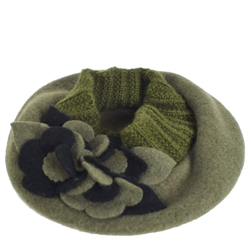 Ruphedy Womens Wool Berets French Beret Beanie Winter Hats Hy022 (Hy023-Green) - Image 4