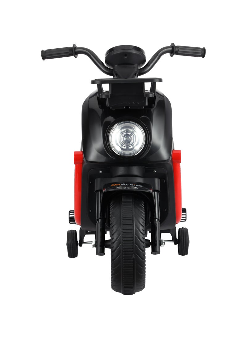 BABY PLUS BABY PLUS Electric Ride-On Scooter for Kids – Stylish Rechargeable Motorcycle Toy with Lights, Music, Safety Belt & Storage Basket – Ages 3-8, 25kg Max Load , Black  - Image 4