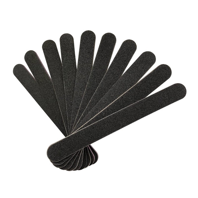 HeeYaa Nail File 10 PCS Professional Double Sided 100/180 Grit Nail Files Emery Board Black Manicure Pedicure Tool and Nail Buffering Files - Image 1