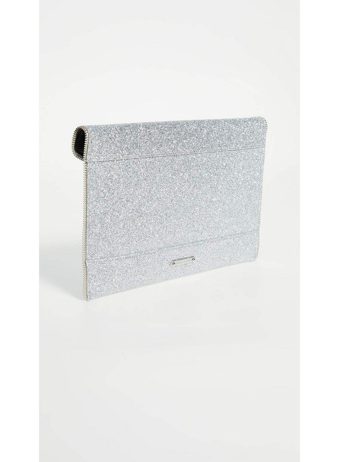 Rebecca Minkoff Women'S Glitter Leo Clutch Silver One Size  - Image 4
