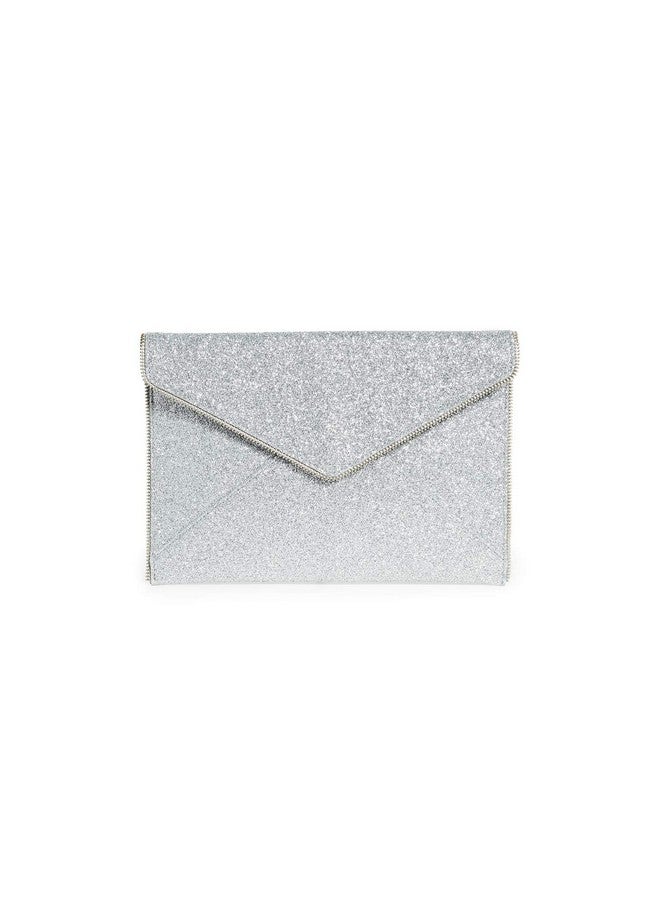 Rebecca Minkoff Women'S Glitter Leo Clutch Silver One Size  - Image 1