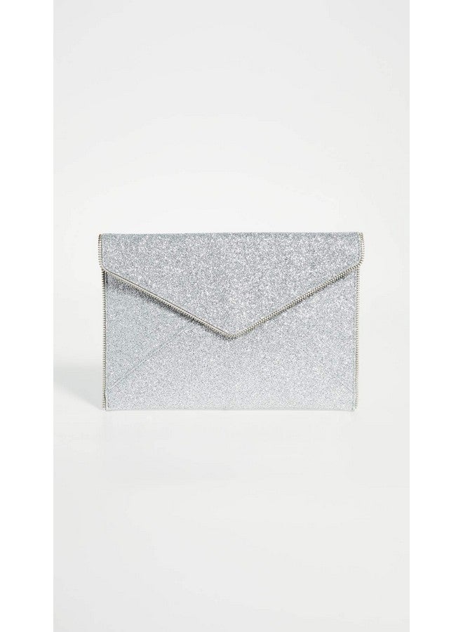 Rebecca Minkoff Women'S Glitter Leo Clutch Silver One Size  - Image 2
