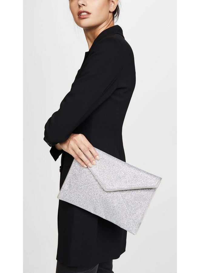 Rebecca Minkoff Women'S Glitter Leo Clutch Silver One Size  - Image 3