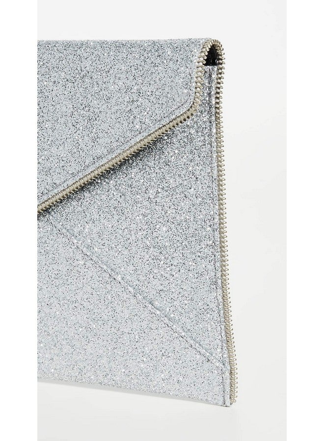 Rebecca Minkoff Women'S Glitter Leo Clutch Silver One Size  - Image 5