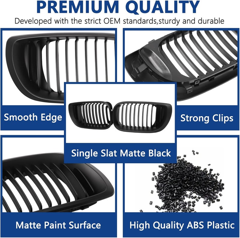 DEKEWEI E46 Black Kidney Grille for BMW 3 Series 2002-2005 E46 4-Door - Image 5