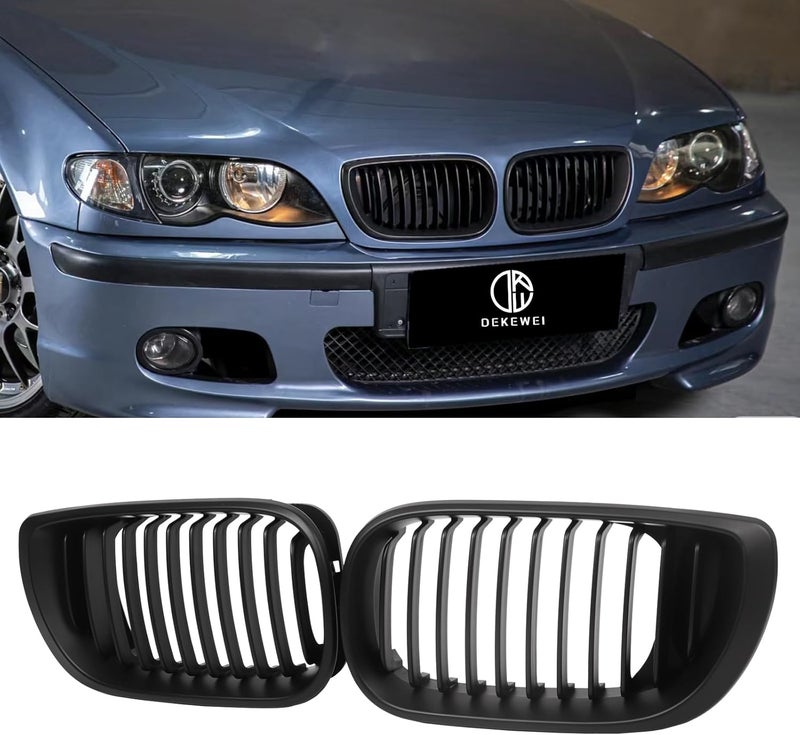 DEKEWEI E46 Black Kidney Grille for BMW 3 Series 2002-2005 E46 4-Door - Image 1