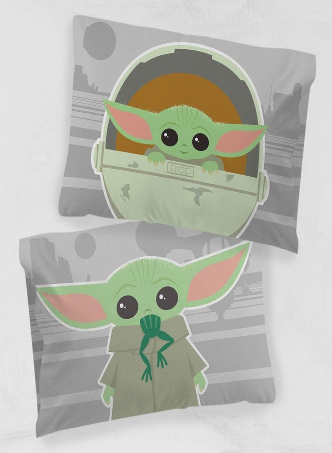 Jay Franco Star Wars The Mandalorian The Cutest Bounty 1 Pack Pillowcase - Double-Sided Kids Super Soft Bedding - Features The Child Baby Yoda Grogu - Image 3